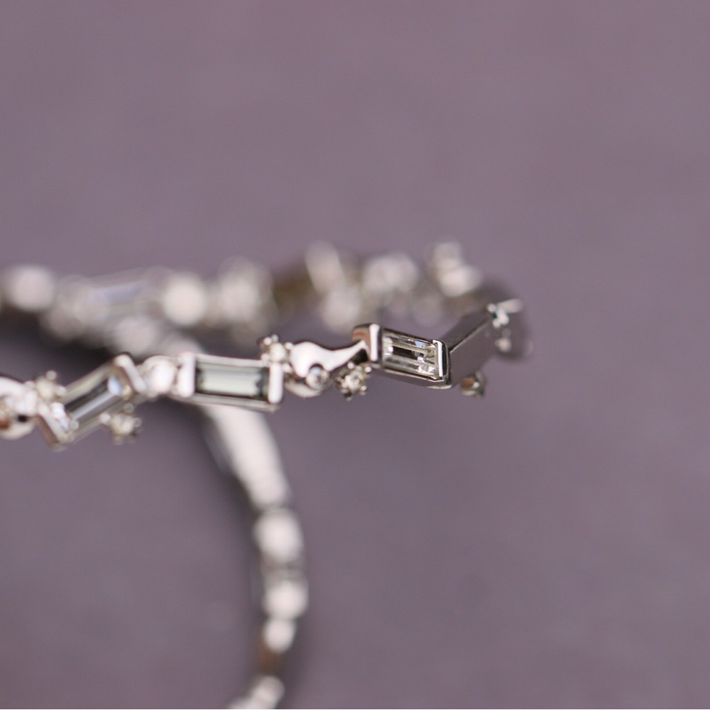 Alexis Bittar Crystal Baguette Hoop Earrings - Picture 6 of 7